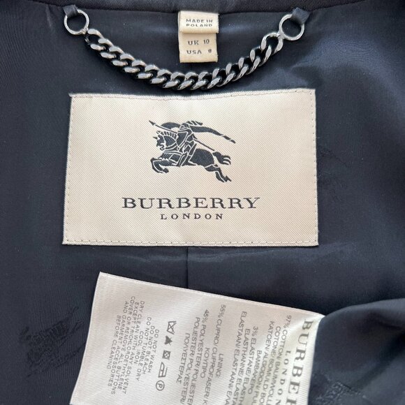 BURBERRY LONDON SLIM FIT BLACK COTTON JACKET SIZE UK 10 / IT 42 / US 8 - Picture 15 of 15